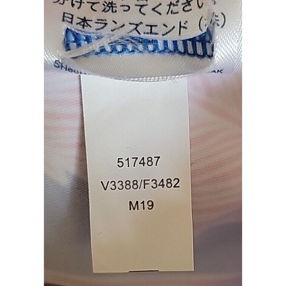 Swim Top Floral 18 DDD Halter Tankini Blue Coral Padded Bra Lands End XL S488 - Picture 8 of 8